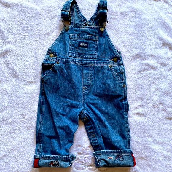 OshKosh B'gosh Other - Boys: Vintage Jean Overalls (Builder Theme)- size 12 mos EUC